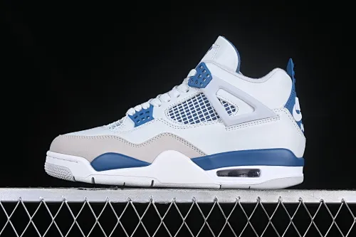 All categories Air Jordan Jordan series basketball shoes Air Jordan 4 pure original Air Jordan 4 Retro "Military Blue" AJ4 Joe 4 white blue gray first year color FV5029-141